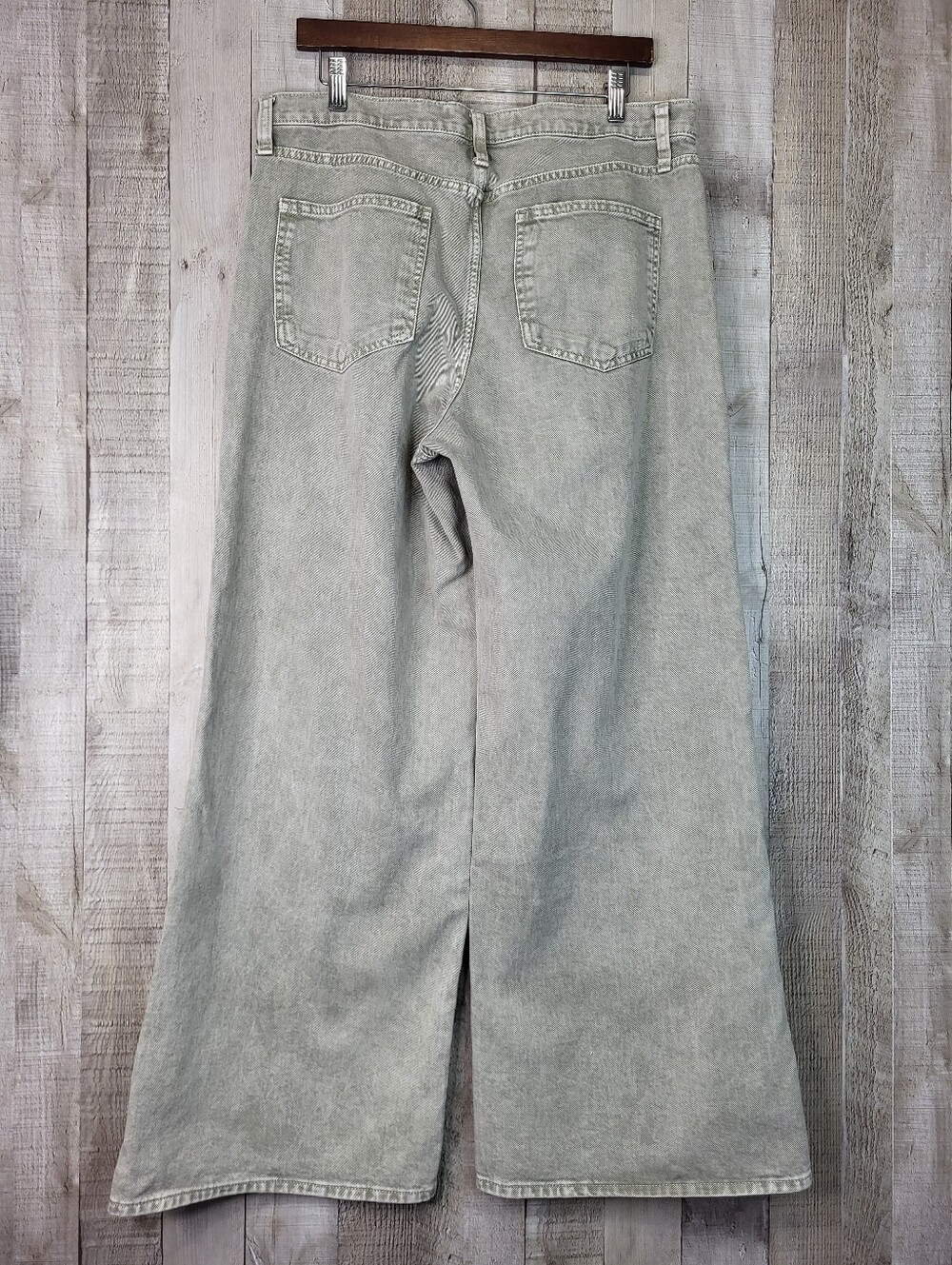 GAP Wide Leg High-Rise Jeans in Faded Light Gray Size 14 32R S - Picture 5 of 16